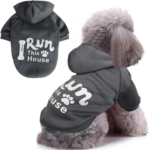 Vista 12 de Jecikelon Sudaderas con capucha para perros de invierno con estampado, ropa cálida para perros pequeños, abrigo de chihuahua, ropa para cachorros