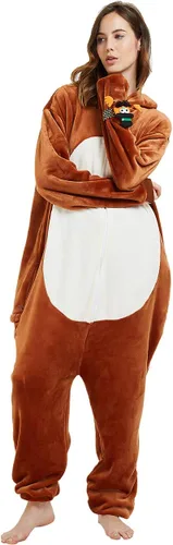 Vista 5 de Disfraz de ciervo para mujer, mono de reno para adultos, pijama de una pieza