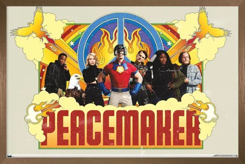 Vista 15 de Trends International DC Comics TV Peacemaker - Póster de pared de grupo, 22.4 pulgadas de largo x 14.7 pulgadas, versión enmarcada de madera