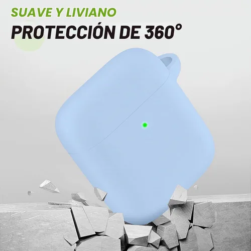 Vista 4 de Funda Protectora para AirPods 1/2, viene con kit de limpieza, funda protectora de silicona suave con hebilla, compatible con estuche de carga