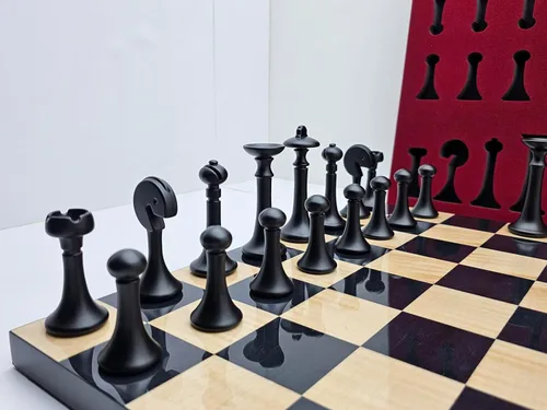 Vista 9 de Juego de ajedrez grande de 15.7 pulgadas con piezas de ajedrez ponderadas de aleación de zinc de alto polímero, juegos de ajedrez para adultos