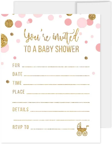 Vista 9 de Andaz Press Colección de fiesta de baby shower de niña con purpurina de oro rosa rubor, pancarta colgante con cuerda, Welcome Baby!, 5 pies, 1 juego