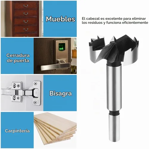 Vista 3 de HPHOPE Broca Forstner de 0.394 in para madera, acero de alta velocidad
