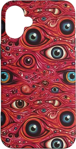 Vista 22 de iPhone 13 Weirdcore Dreamcore Horror Trippy psicodélico Estuche de globos oculares