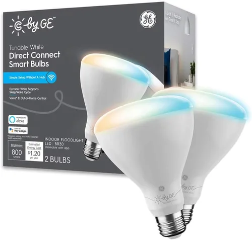 Vista 13 de C by GE - Bombilla LED inteligente BR30 a todo color, repuesto de 65 W, Bluetooth/Wi-Fi, funciona con Alexa + Google Home sin concentrador