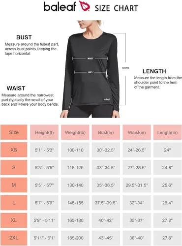 Vista 6 de BALEAF Women's Long Sleeve Running Shirts Workout Tops Athletic Active Quick Dry Soft Lightweight