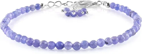 Vista 60 de Natural Gemstone Micro Beads Dainty Bangle Bracelet, Handmade Birthstone Jewelry, Healing Chakra Crystals, Silver Plated 8 inch, Birthday Gift for