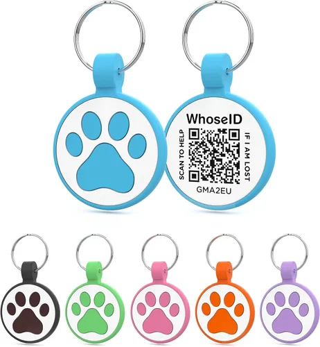 Vista 8 de Etiqueta para gatos con código QR, página de perfil en línea de mascota modificable, múltiples contactos de emergencia, silicona silenciosa, ligera