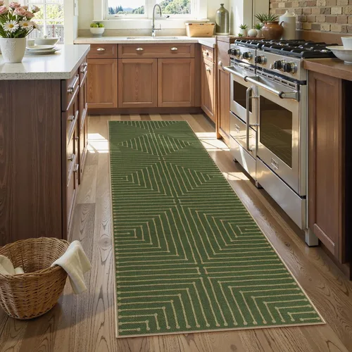 Vista 51 de Lahome Tapetes geométricos para puerta de interior para entrada, alfombra antideslizante lavable de 2 x 3 negro / neutro