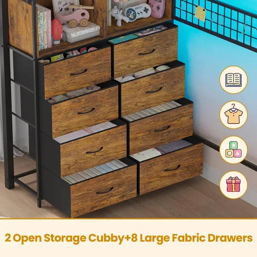 Vista 4 de ADORNEVE - Cama tipo loft tamaño individual con escaleras de almacenamiento, 8 cajones, cama tipo loft de metal para niños tamaño individual