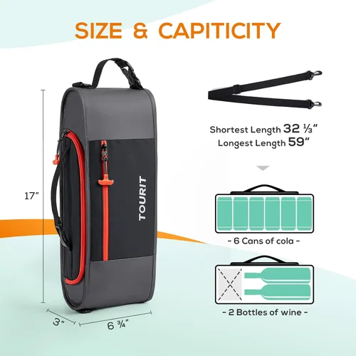 Vista 2 de TOURIT Cooler Bag - Funda aislante para 6 latas, pequeños accesorios de golf suaves para hombres, cabe discretamente en bolsa de golf