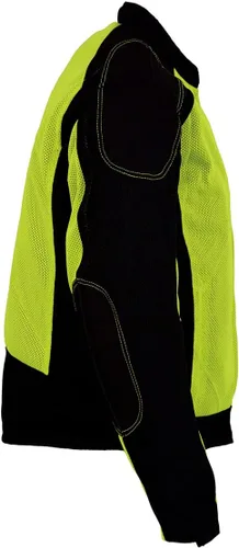 Vista 7 de Milwaukee Leather MPM1790 - Chaqueta blindada de malla para hombre, color negro y verde neón, con chaqueta extraíble para lluvia