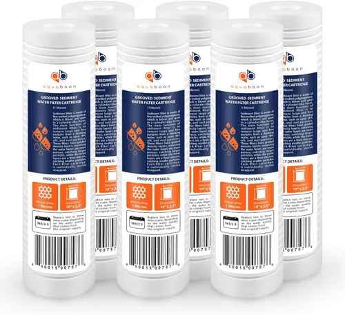Vista 10 de Aquaboon Whole House - Cartucho de filtro de agua de sedimentos ranurados de 1 micrón, 10 x 2.5 PP, compatible con AP110, WHKF-GD05, CFS110, P5