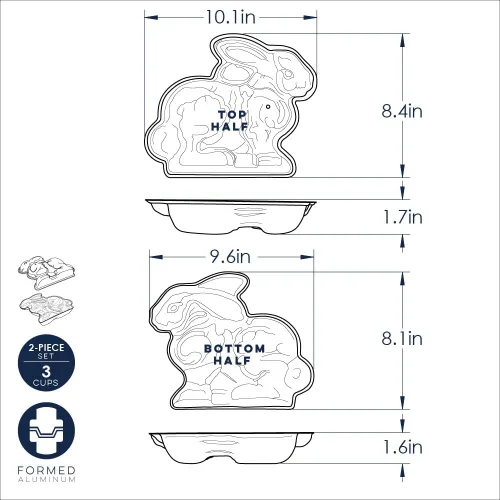 Vista 6 de Nordic Ware Molde para pastel 3-D de conejo de Pascua