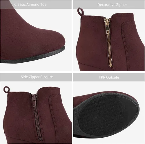 Vista 5 de DREAM PAIRS Women's Suede Low Wedges Ankle Boots