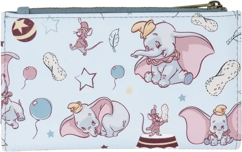 Vista 2 de Loungefly Disney Dumbo - Cartera doble con estampado de Dumbo en color azul talla M