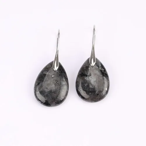 Vista 4 de Aretes colgantes de piedra natural con piedra natal curativa