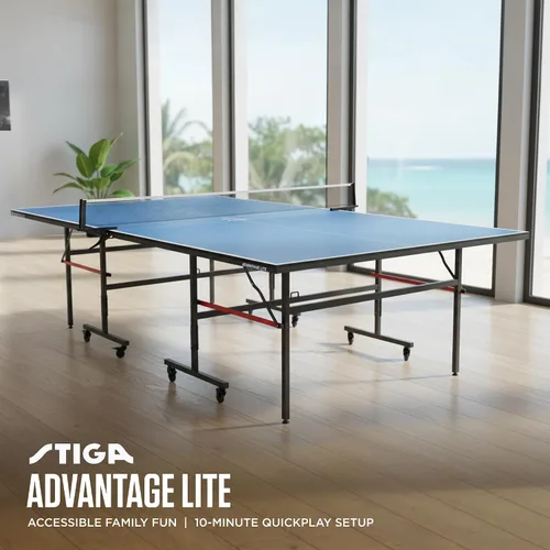 Vista 2 de STIGA Advantage Series Indoor Ping Pong Table, Foldable Table Tennis Table - 13, 15, 18, and 25mm Tabletops - Quickplay 10 Minute Assembly