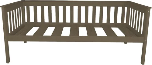 Vista 3 de Sofá cama de madera negra estilo misión de tamaño individual hecho en Amish Negro (Black Paint)