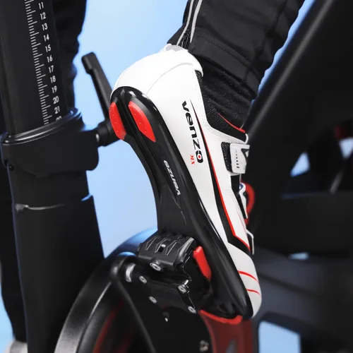 Vista 8 de Venzo Zapatos de ciclismo de carretera para hombre, 3 correas, compatibles con Look Delta y Shimano SPD-SL, perfectos para bicicletas de carreras