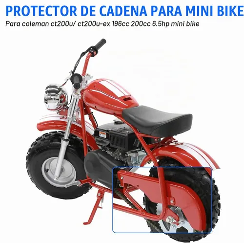 Vista 2 de YOXUFA Mini cubierta protectora de cadena para bicicleta compatible con Coleman CT200U Trail 200 CT200U-EXR CT200U-EX Predator 212cc 196cc 200cc