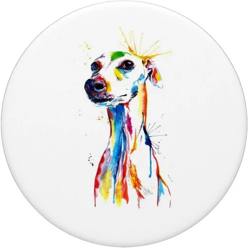Vista 3 de Lovely Greyhound Dog Splash Pop Artwork - PopSockets Grip and Stand for Phones and Tablets