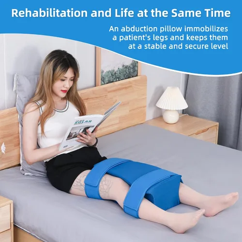 Vista 5 de TYYIHUA Almohada de abducción de cadera - Almohada de cirugía de cadera con funda de almohada - Almohada de espuma cómoda para cirugía de reemplazo