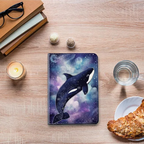 Vista 90 de Funda para tablet Kinlde Fire HD 10 (11ª generación 2021) Fire HD 10 Plus 2021, delgada, de piel sintética, con función atril, función atril