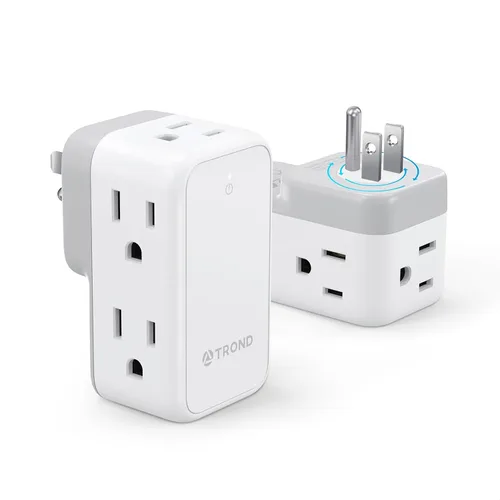 Vista 8 de TROND Extensor de toma de pared de enchufe múltiple con enchufe giratorio Blanco