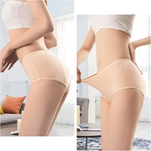 Vista 6 de ZJHTK Ropa interior de algodón para mujer, ropa interior suave de cintura media, bragas elásticas transpirables