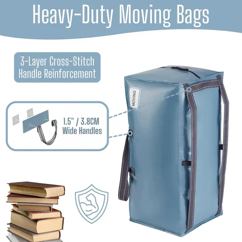 Vista 68 de VENO Paquete de 6 bolsas de mudanza resistentes con correas de mochila, cremalleras y asas, bolsas de embalaje extragrandes para artículos