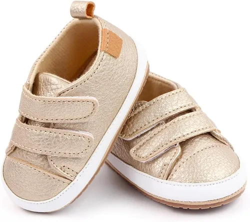 Vista 3 de Baby Shoes Soft Leather Flat Shoes Toddler First Walker Shoes Boys Girls Infant Newborn Sneakers Non-Slip Rubber Sole