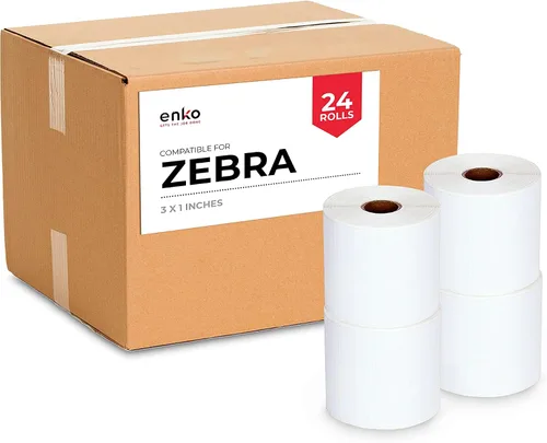 Vista 7 de EnKo (3 rollos, 4,125 etiquetas) Etiquetas térmicas directas de 3 x 1 pulgada para calcomanías de Logística de Amazon, etiquetas FNSKU compatibles