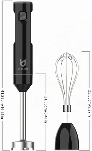 Vista 5 de UTALENT - Batidora de mano inalámbrica con batidor para batidos, alimentos para bebés y sopas Variable speed immersion blender, Pure Copper