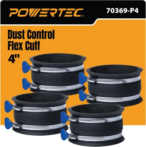 Vista 14 de POWERTEC 70337 Manguito Flexible de Control de Polvo de 2-1/2" con Abrazaderas de Manguera de Llave Ajustable, Acoplador de Manguito de Goma
