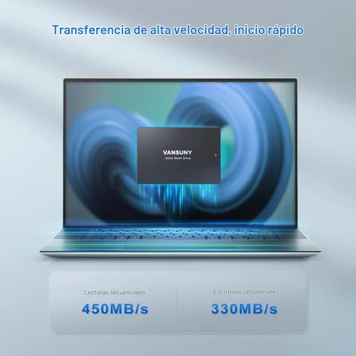 Vista 2 de Vansuny - Disco duro SSD interno de estado sólido SATA III de 128 GB 2.5” Unidad interna avanzada de NAND 3D Flash de hasta 450 MB/s para PC