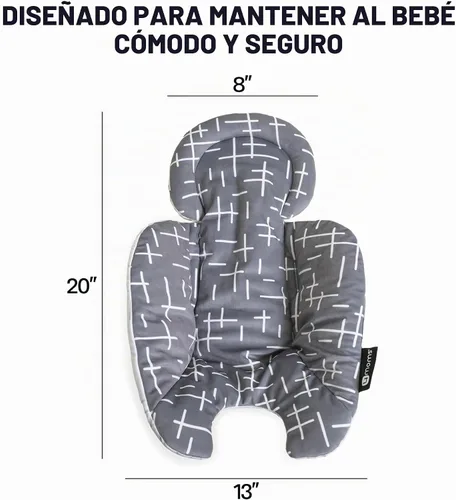 Vista 3 de Inserto para bebé 4moms RockaRoo y MamaRoo, lavable a máquina, tela suave y de felpa, diseño reversible, gris oscuro