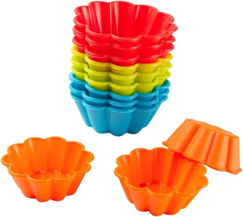 Vista 4 de Webake Moldes de silicona para hornear cupcakes, moldes para magdalenas de 3 pulgadas, paquete de 12