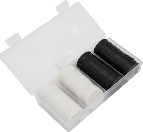 Vista 10 de Caja de 1.37 pulgadas de 120 monedas de conteo para fichas de póquer y monedas de juego (negro, 1.37 pulgadas)