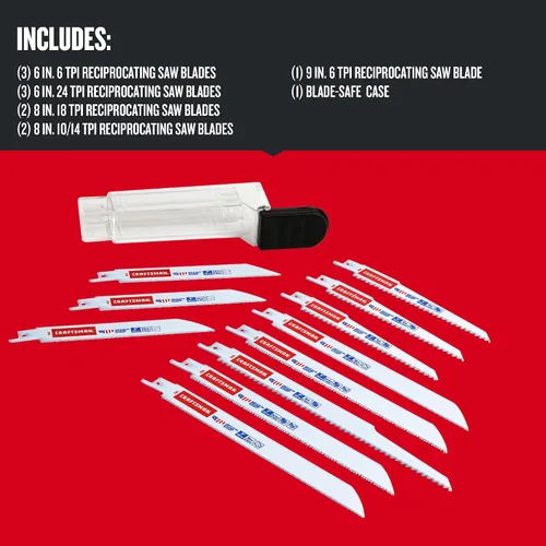 Vista 3 de CRAFTSMAN Kit de hoja de sierra recíproca de 11 piezas con estuche (2058838)