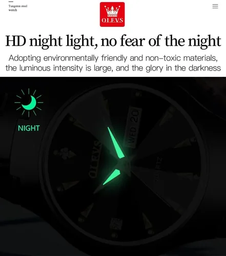 Vista 5 de OLEVS Women Watch Small Face Fashion Tungsten Steel Strap Gift Set with Bee Bracelet Ladies Wrist Watch with Date Dress Waterproof Luminous