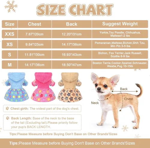 Vista 3 de Sudadera con capucha para perro, ropa de invierno para perros pequeños, niño, niña, ropa para mascotas, vestido para perros, abrigos para clima