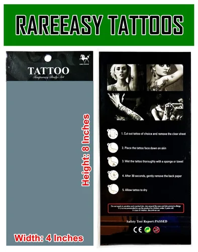 Vista 3 de Tatuajes 2 hojas azul rosa serpiente dragón calavera ala temporal tatuajes arte corporal pegatinas falsas impermeables extraíbles