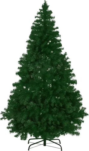 Vista 9 de Elf Stor - Árbol de Navidad preiluminado flocado de 6 pies con soporte verde/blanco