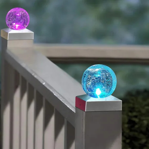 Vista 10 de SUNNYPARK Luces solares para postes – Luz para poste al aire libre para valla o decoración de patio, jardín, tapas alimentadas por energía solar