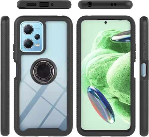 Vista 9 de Funda compatible con Xiaomi Poco X3 NFC, compatible con Xiaomi Poco X3 Pro/Poco X3 Ring Stand 3 en 1, color negro