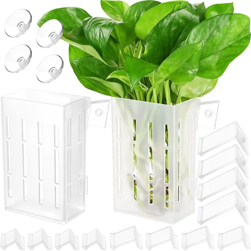 Vista 11 de Borlech Soporte de Planta de Acuario Grande Mejorado con Ganchos y Ventosas para Cultivo de Plantas Acuapónicas en Tanque de Peces y Decoraciones