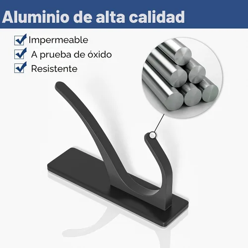 Vista 6 de Ganchos autoadhesivos para colgar: gancho de pared de acero inoxidable resistente para toallas, mochilas, sombreros, baño, recámara, puerta, gancho