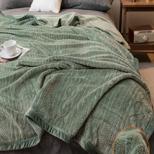 Vista 16 de Funda de cama, sofá de siesta, manta ligera y acogedora para el hogar, manta de franela suave reversible lavable