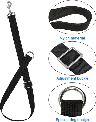 Vista 3 de 2 ganchos para correas de cubo de caballo, proveedores de caballos, correas de nailon ajustables para redes de bolsas de heno, comederos al aire